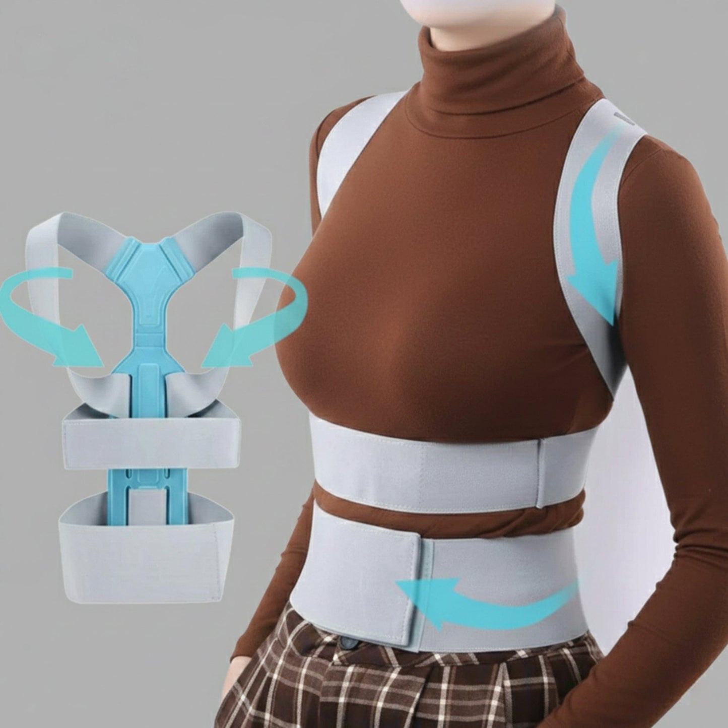 Correcteur de posture femme gris | Posturovia