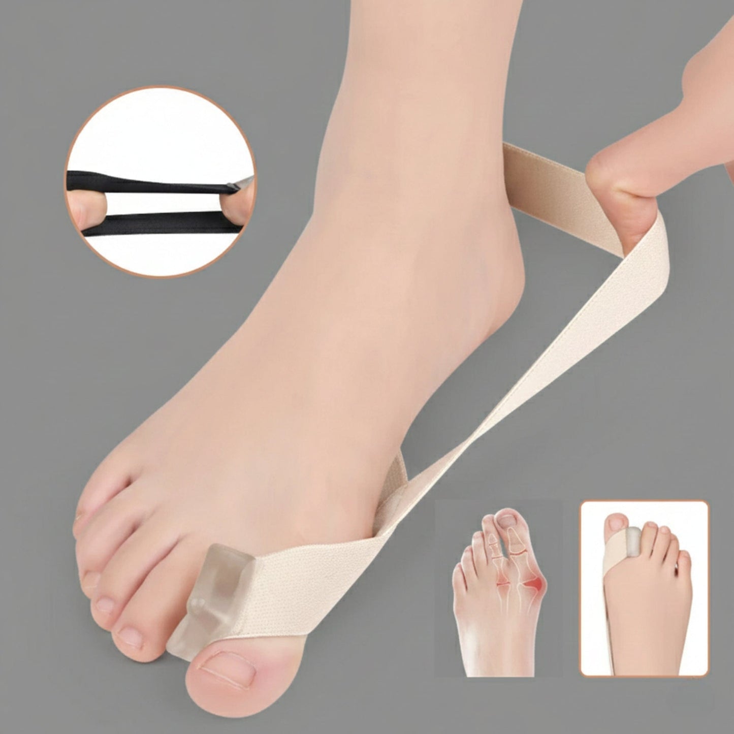 Attelle Orteil Hallux Valgus Elastique | Posturovia