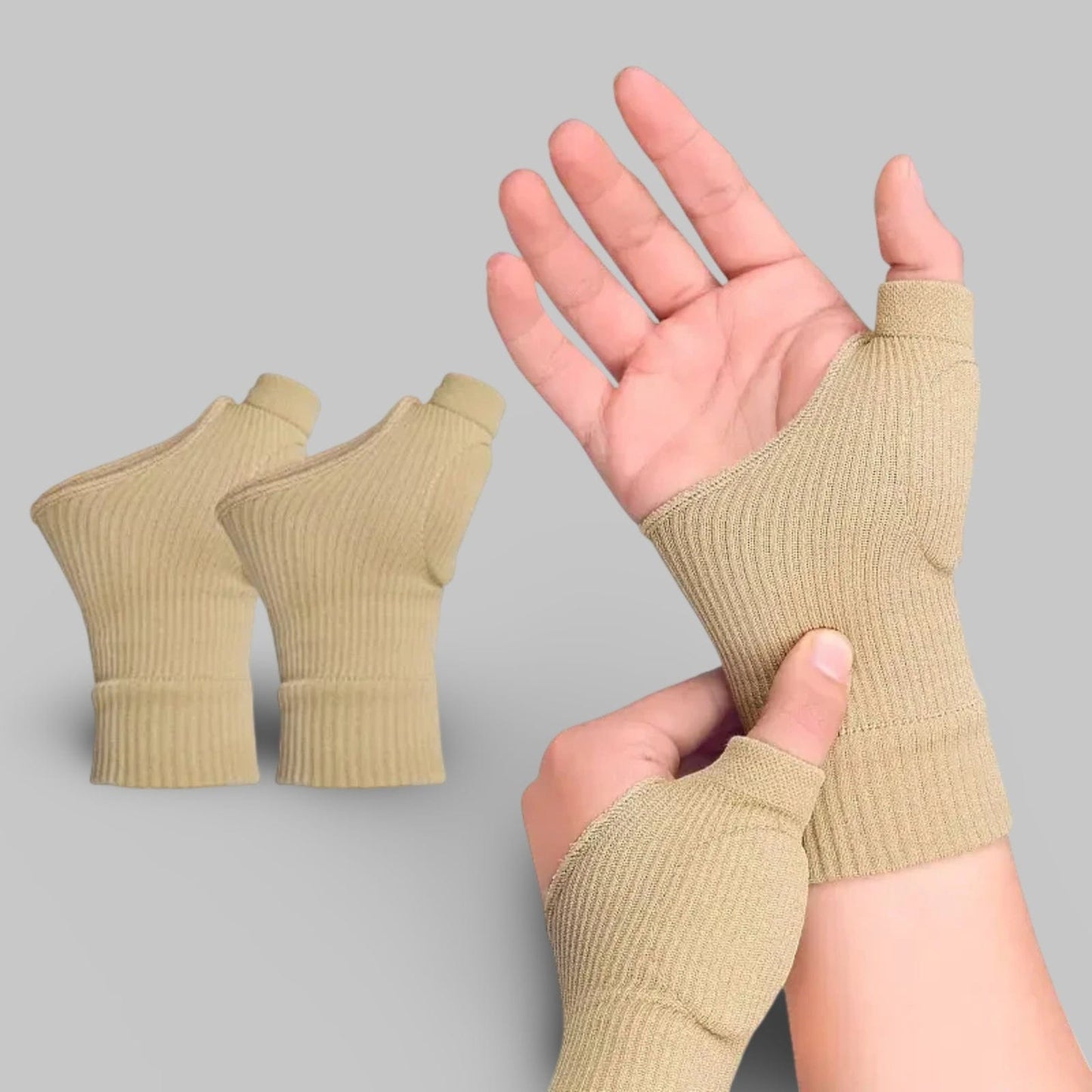 Attelle Souple Poignet Pouce | Posturovia 1 paire beige / S