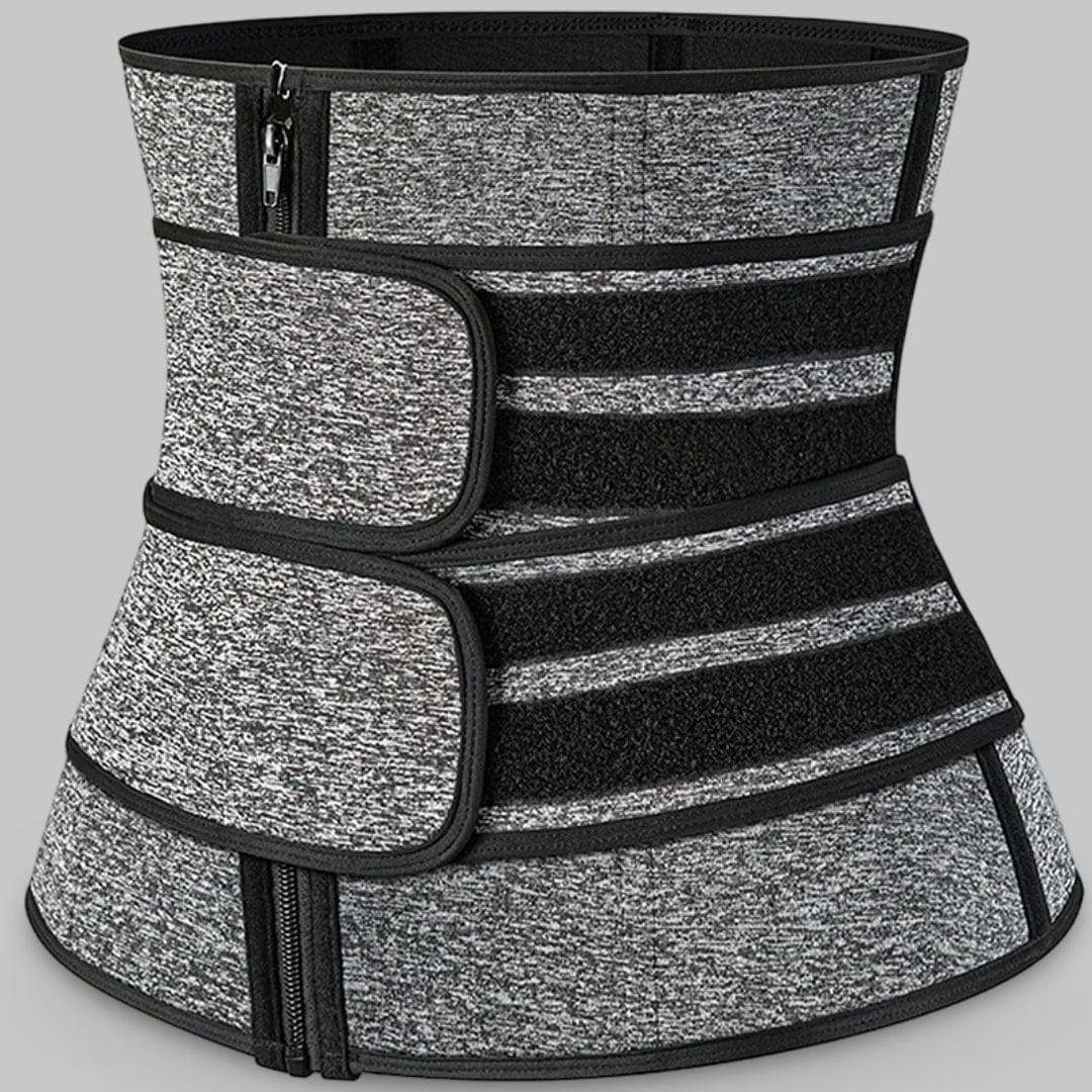 Ceinture de Sudation Homme | Posturovia Gris – Fermeture à zip – 9 baleines / S