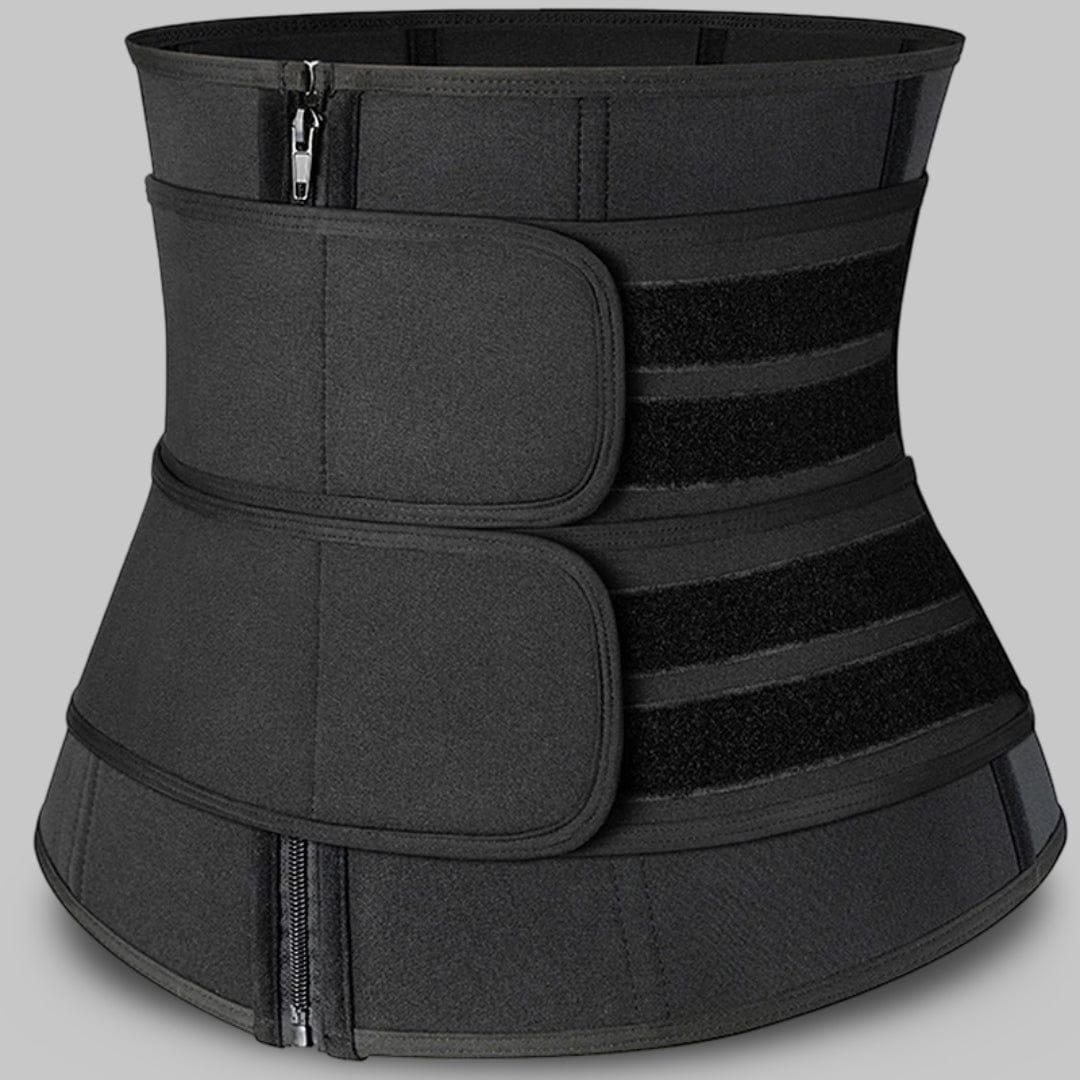 Ceinture de Sudation Homme | Posturovia Noir – Fermeture à zip – 9 baleines / S
