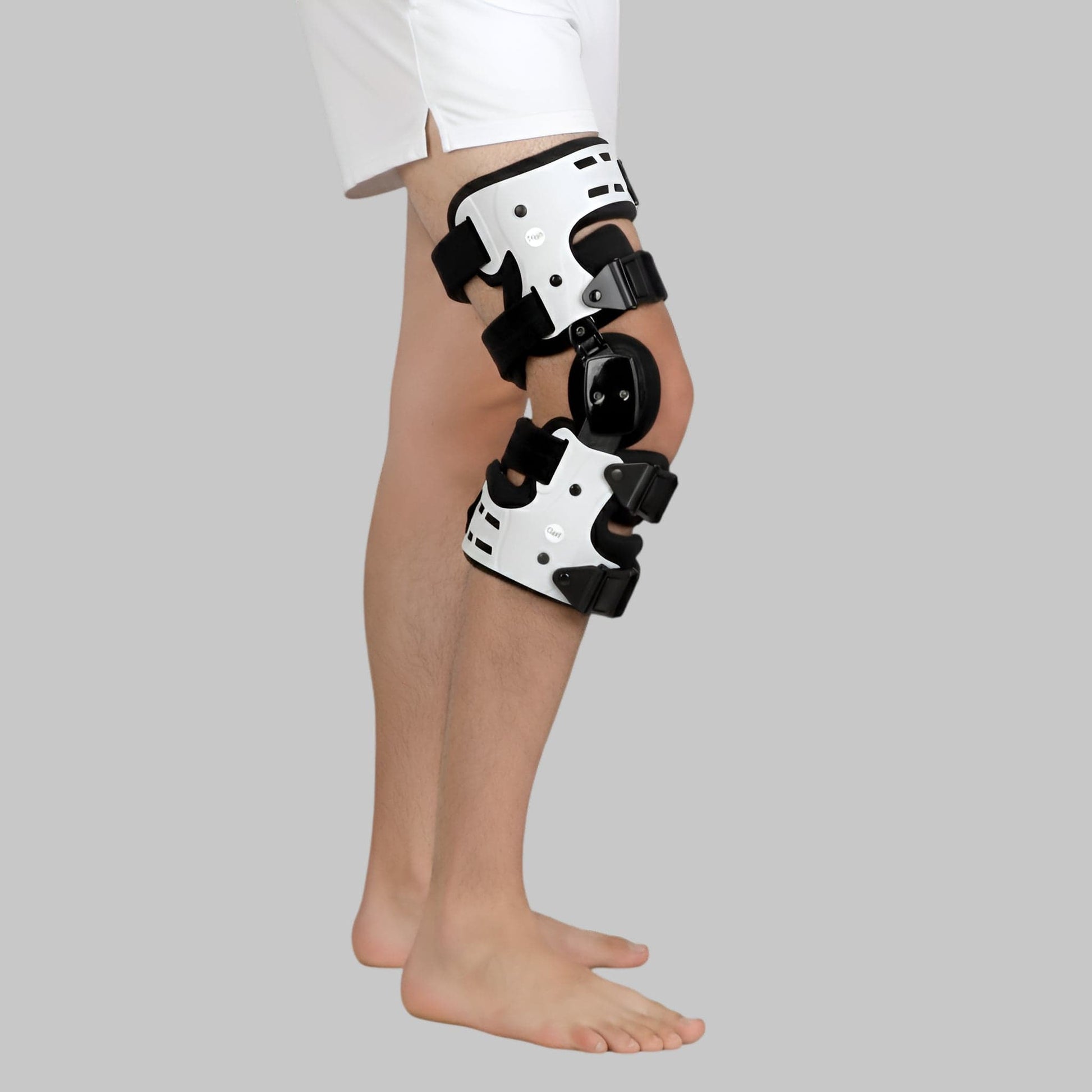 Genouillere Articulée | Posturovia Droite – Blanc / Ajustable (universelle)