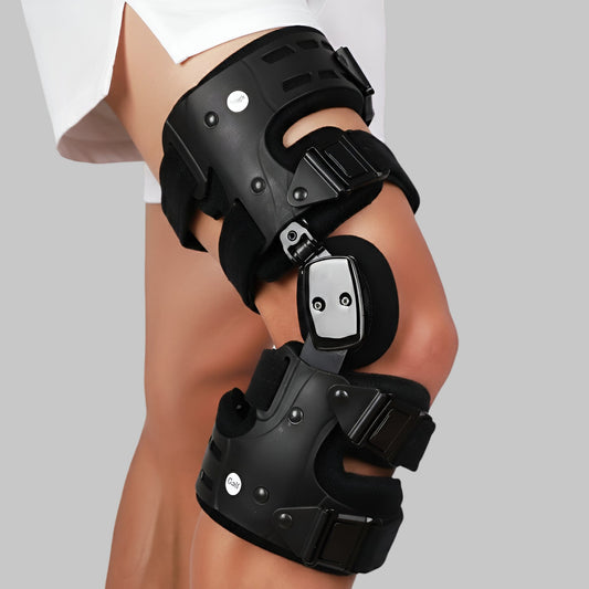 Genouillere Articulée | Posturovia Droite – Noir / Ajustable (universelle)