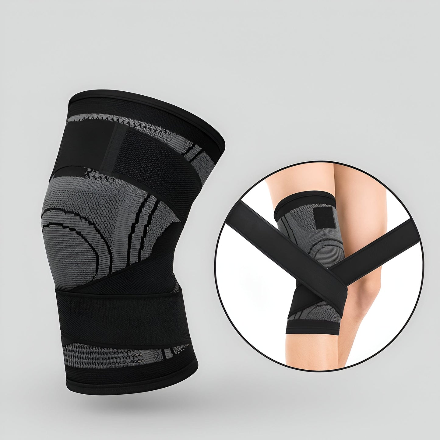 Genouillère Souple | Posturovia 1 pièce Noir – Avec sangles / M