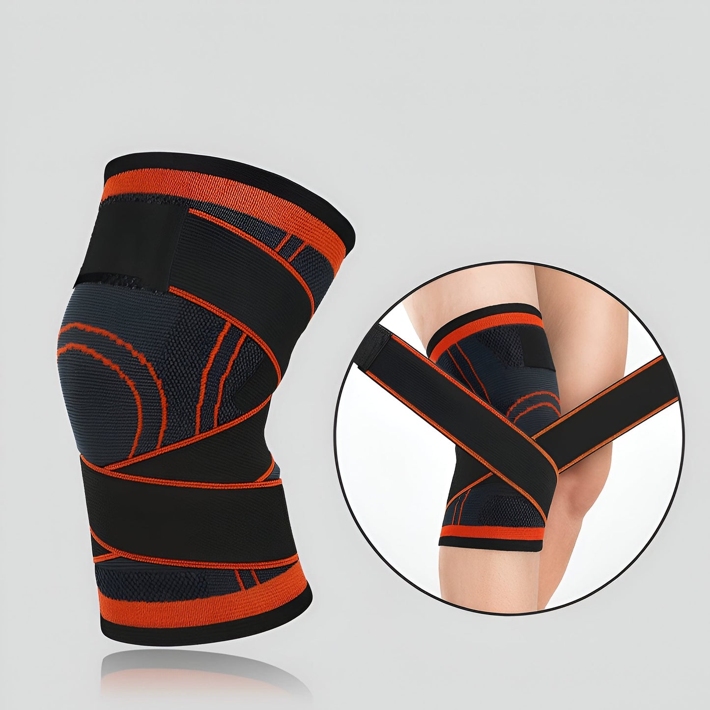 Genouillère Souple | Posturovia 1 pièce Orange – Avec sangles / M
