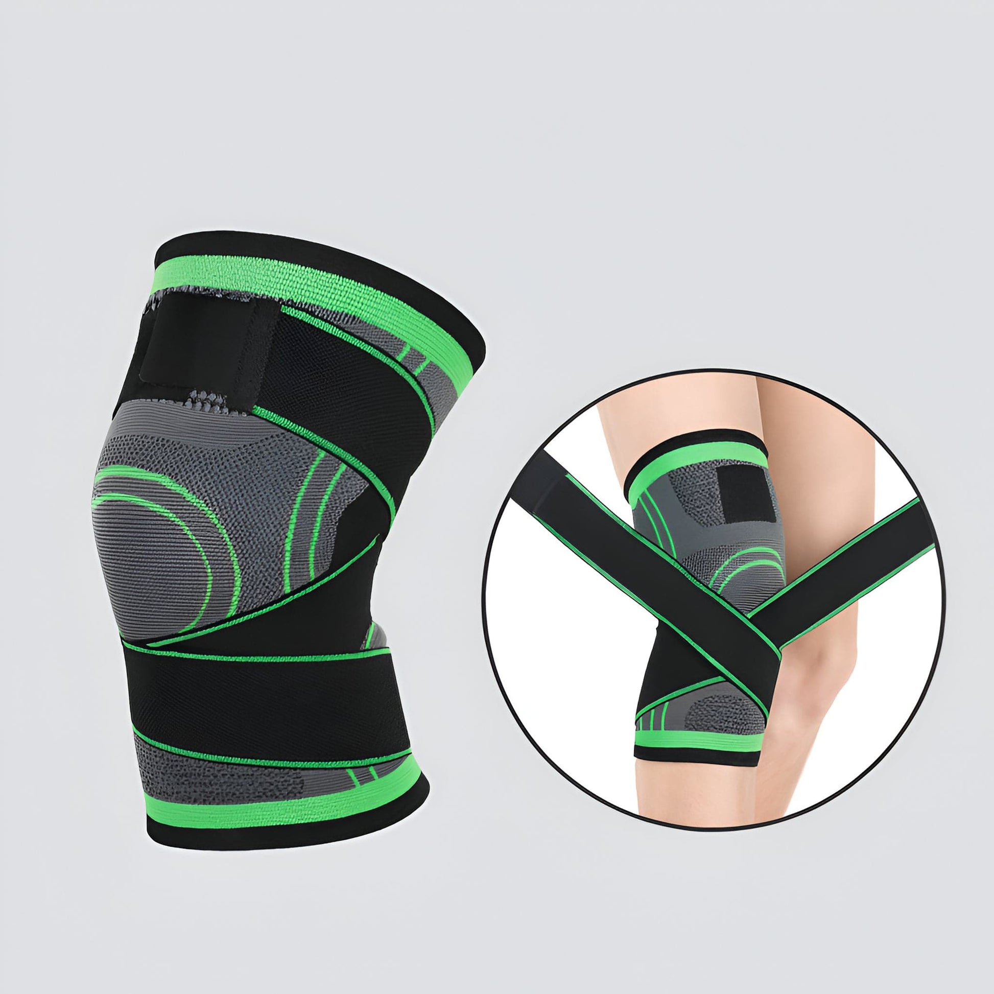 Genouillère Souple | Posturovia 1 pièce Vert – Avec sangles / M