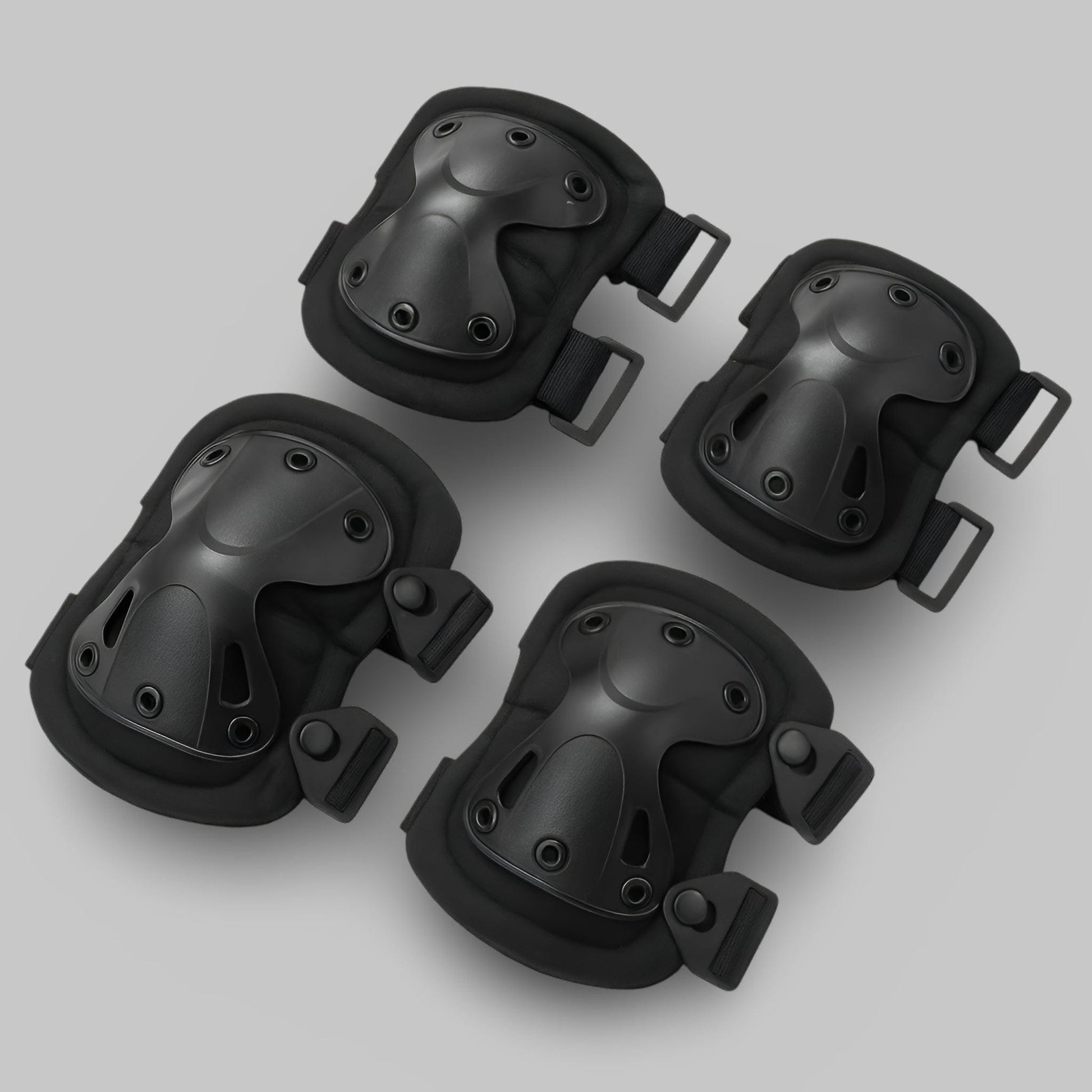 Genouillère VTT Enduro | Posturovia Set 4 pièces – Noir