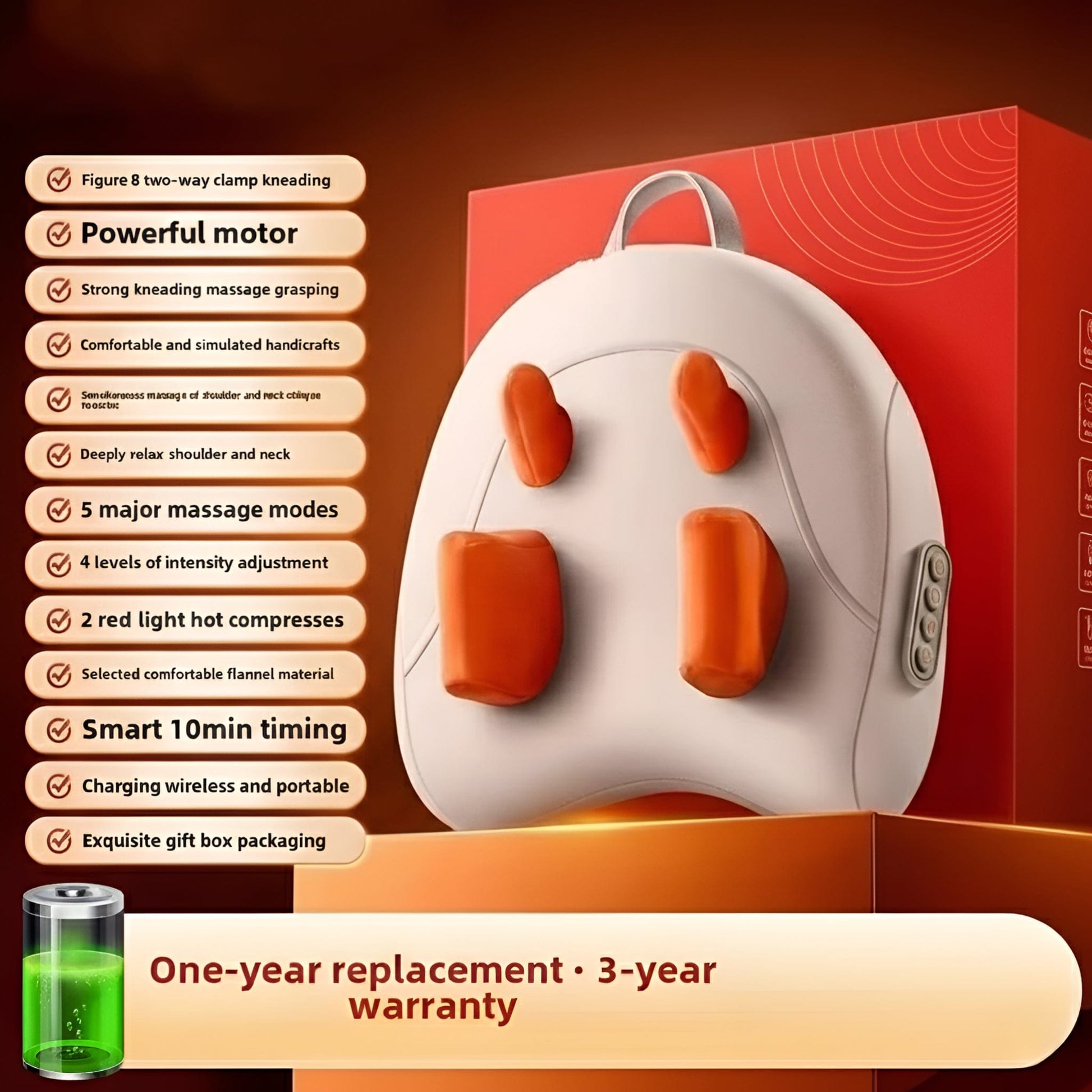 Oreiller Pour Douleur Cervicale | Posturovia Blanc et Orange